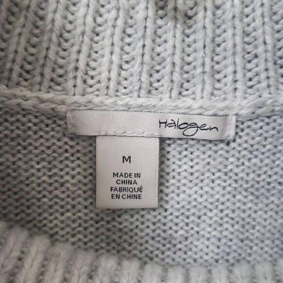 Halogen Sweater Tunic Dress Womens sz Medium Cashmere Blend Dove Gray - Picture 2 of 6